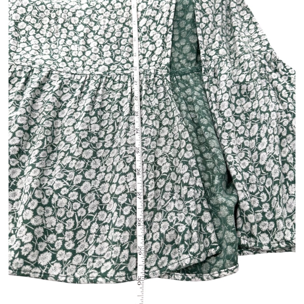 Abercrombie & Fitch Prairie Skirt Green Floral Midi Slit Ruffle Hem Women's XS - Picture 6 of 9